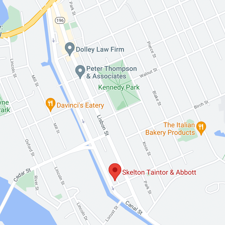 Google Map Illustrating Location of Skelton Taintor & Abbott in Lewiston, Maine
